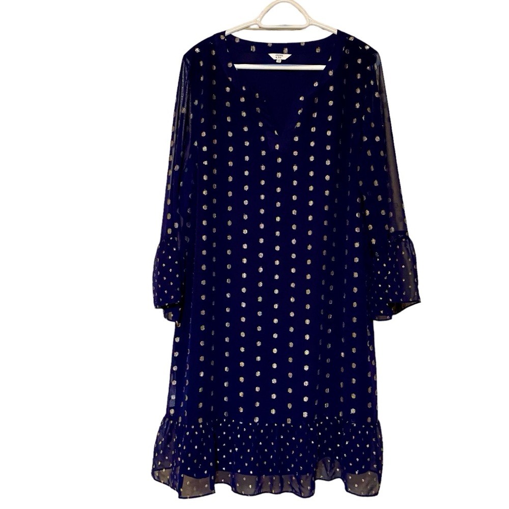 Crown & Ivy Navy Dress with Gold accents.  Sz XXL